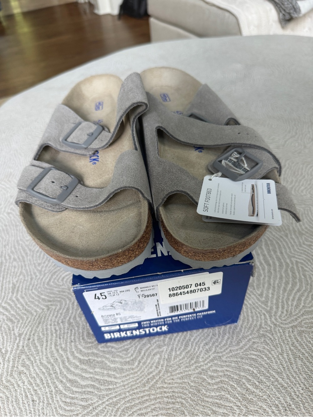 Mens Birkenstock Arizona BS Sandals - Stone Coin (Beige) NWT